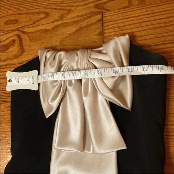 ABS Allen Schwartz Black Satin Strapless Dress - Picture 8 of 11